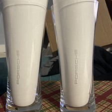 Rare Genuine Porsche Crystal Beer Glasses Flutes Schott Zwiesel - Set of 2 MINT picture