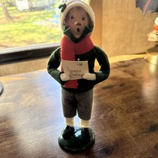 Vintage Byers Choice 1990 Caroler Seasons Greetings Christmas Figurine 9.5” picture