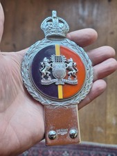 Vintage WESTMINSTER DRAGOONS MILITARY Enamel car grille badge -Lovely picture