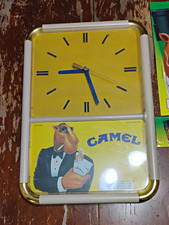 Vintage Joe Camel Clock + 1993 Camel Cash Lotto Advertising Sign Lot picture