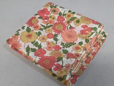 VTG 70s Fabric Flower Power Floral Orange Yellow Cotton 4 Yds 152x35 Mod Hippie picture