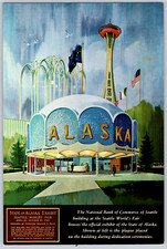 c1960s Alaska State Exhibit Seattle World's Fair Extra Large Postcard picture
