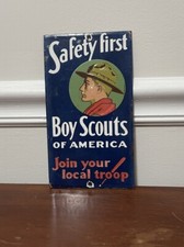 Boy Scouts of America Service Station Safety 1st Sign Join Your Local Troop 5x9 picture