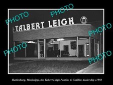 OLD 8x6 HISTORIC PHOTO OF HATTIESBURG MISSISSIPPI TALBERT LEIGH GARAGE 1950 1 picture