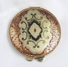 Vintage Brevettata Embossed Red Gold Cream Black Leather 3