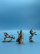 Vintage Pewter Fantasy Figurines Lot Unicorns Wizard Miniature Collectibles picture