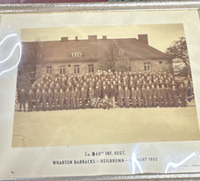 Co. B 60th Infantry Sepia Photo Wharton Barracks Germany 1955 Studio Kuss picture