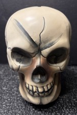 VTG 1950s Skull Coin Piggy Bank Hand Painted Ceramic Japan Halloween Great Con. picture