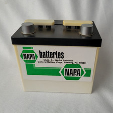 Vintage NAPA Car Battery Plastic Coin Bank - General Battery Corp Promotional Ad picture