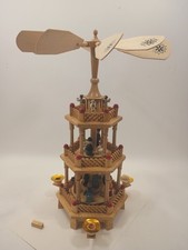 Lillian Vernon 3 Tier Wooden Christmas Nativity Carousel Vintage Handmade *READ* picture