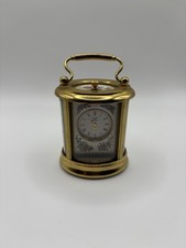 Vintage Halcyon Days Enamels Miniature Gilt Brass Oval Carriage Clock Untested picture