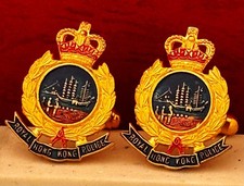 VINTAGE ROYAL HONG KONG POLICE CUFFLINKS – RHKP – 1969–1997 picture