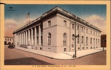 US Post Office Winston Salem NC Street View vintage postcard w89 picture