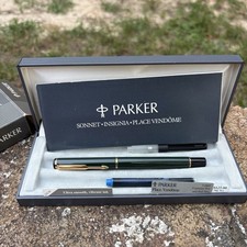 Vintage Parker Place Vendome Gold Plated Fountain Pen Open Box picture