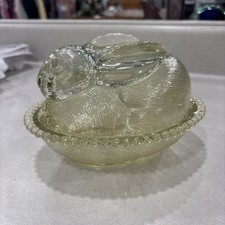 Indiana Glass Bunny On Nest - Tiara Exclusive Yellow In Color picture