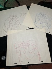 WALT DISNEY Animation Cel 1940’s GOOFY PEG LEG PETE Production Art Cartoons I22 picture