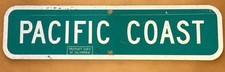 Vintage Pacific Coast Highway California Metal Road Sign 24