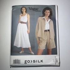 VTG NEW Vogue 1088 Go Silk Designer Pattern Sz 6 8 10 Jacket Skirt Short Uncut picture