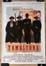 Tombstone Signed Movie Poster Kurt Russell Val Kilmer - Beckett picture