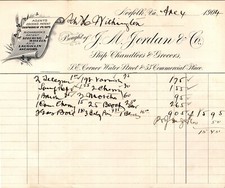 Antique Maritime Billhead Invoice 1904 J M Jordan Ship Chandlers Grocers Norfolk picture