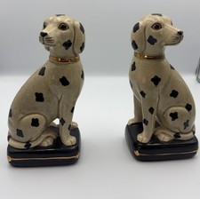 Takahashi Dalmation Pair Bookend, Dog Figurines , Vintage Mantle Decor MCM picture