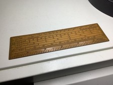 Antique. Boxwood Drafting Ruler. Vintage Technical Drawing Tools. 6inch. Compact picture