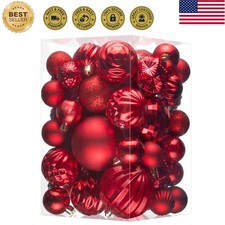 47CT Christmas Tree Balls Ornaments, Red picture