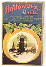 Antique 1910s Halloween Postcard M L Jackson Hallowe'en Don'ts Made In Germany picture