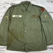 VTG 1940s US Army Field Jacket Herringbone Twill M-42 HBT Named 24th Infantry M picture