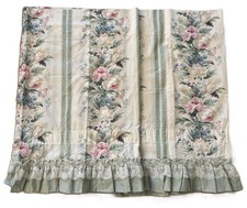 Vintage JCPenney MCM Retro Floral Cafe Curtains Panels Sage 86