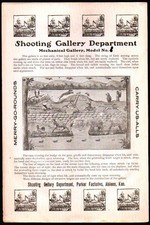 c1899  C W Parker  Mechanical Shooting Gallery - Arcade EX RARE Letter Head Bill picture