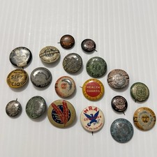 Vtg Lot of Pins Steel Workers Organizing Committee Dues Paid Pins/War Fund/NRA picture