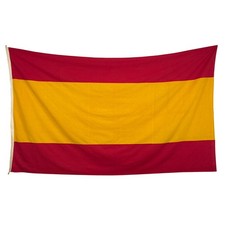Large Vintage Cotton Spain Sewn Flag Spanish Old Cloth Nautical Textile Art picture