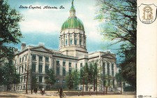 STATE CAPITOL BUILDING AND STATE SEAL POSTCARD ATLANTA GA GEORGIA 1907 picture