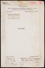 1895 Richmond Cavendish Company Nectarine Tobacco Trademark Registration picture