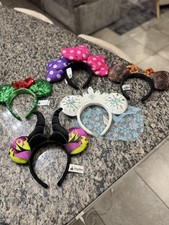 Lot of 5 Authentic Disney Parks Minnie Mouse Ears Headbands Maleficent Elsa picture