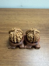 Pair of  Match Chinese Health Walnut 盘上三棱文玩核桃 丁字 精品精配 41x39x35 已打底 配手套和刷子 picture