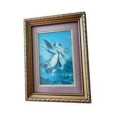 Vintage Style 8x6 Guardian Angel Framed Print Ornate Gold  Frame picture