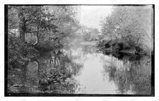 Bridgewater Massachusetts 1880s Town River Banks Trees Standard Postcard picture