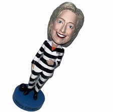 Royal Bobbles Hillary Clinton Prison Jumpsuit 2016 Presidential Bobblehead Rare picture