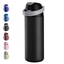 Fijinhom 18 oz Insulated Water Bottle, Stainless Steel 18 Ounces, Black picture