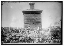 Photo:Block House Cuba Soldiers in Front of Wood Building ca 1910 picture