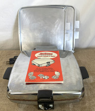 Vintage Sunbeam Waffle Iron CG-1  MCM chrome Waffle Baker w/grill Inserts Tested picture