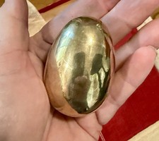 VTG Mid-Century Modern Solid Brass Gold Egg Decoration Paperweight 1 lb. 2.5