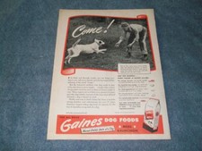 1947 Gaines Dog Food Vintage Ad