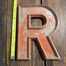 VINTAGE Adler Silhouette Letter CO Aluminum Sign R 8 Inch Movie Marquis picture