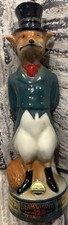 RARE Vintage 1965 Jim Beam Huntsman Gentleman Fox Ceramic Decanter Green Jacket picture
