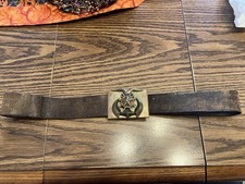 Vintage USSR Soviet Navy Belt Brass Buckle Anchor Star Cold War Handmade picture