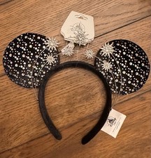 2026 Disney Parks Black Star Sparkle Rhinestone Minnie Mouse Ears Headband NWT picture