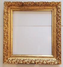 1880-1920's Vintage Ornate Gold Leaf Wood Frame Rococo Style Moulding picture